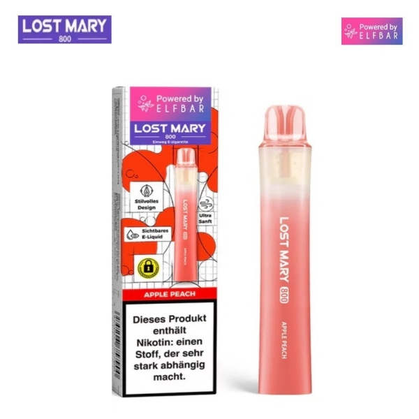 Lost Mary 800 - Apple Peach -  Einweg E-Zigarette 20mg